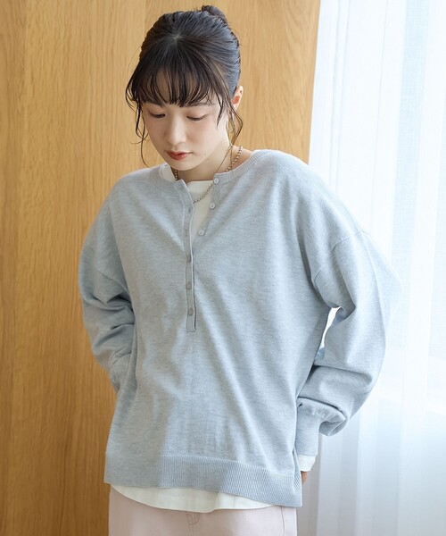 coen（コーエン）の「【セットアイテム】2wayヘンリーネックニットセット（ニット/セーター・レディース・ダークグレー/ライム/ピンク/ライトグレー・L/M）」の6枚目の写真