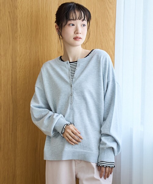 coen（コーエン）の「【セットアイテム】2wayヘンリーネックニットセット（ニット/セーター・レディース・ダークグレー/ライム/ピンク/ライトグレー・L/M）」の10枚目の写真