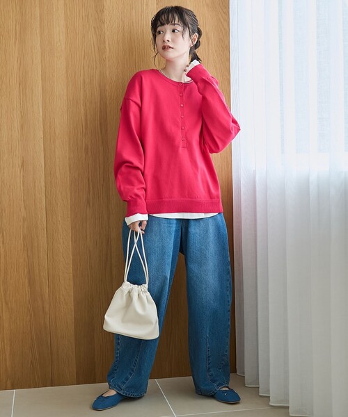 coen（コーエン）の「【セットアイテム】2wayヘンリーネックニットセット（ニット/セーター・レディース・ダークグレー/ライム/ピンク/ライトグレー・L/M）」の17枚目の写真