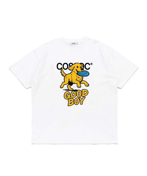 COSO(コソ)の「グッドボーイリトリバーTシャツ(ホワイト)(Tシャツ/カットソー・レディース・ホワイト・S/M/L)」の1枚目の写真