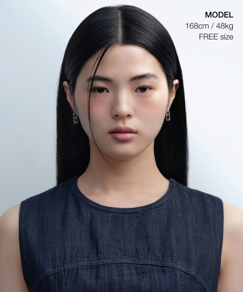 MUSINSA STANDARD WOMAN（ムシンサスタンダードウーマン）の「ウィメンズダブルリンクイヤリング [シルバー]（ピアス（両耳用）・レディース・その他・FREE）」の2枚目の写真