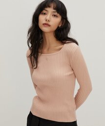 RAVEROUS（レイバーロス）の「スクエアネックスウェター ピンク（ニット/セーター）」