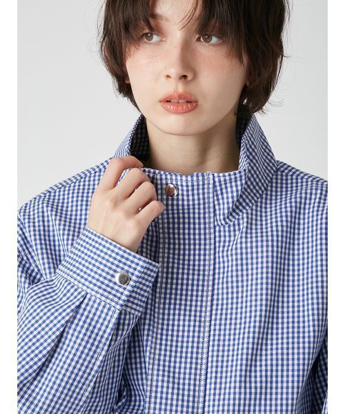 LILY BROWN（リリーブラウン）の「スタンドカラーブルゾン（ブルゾン・レディース・ベージュ/チェック/オフホワイト・F）」の15枚目の写真