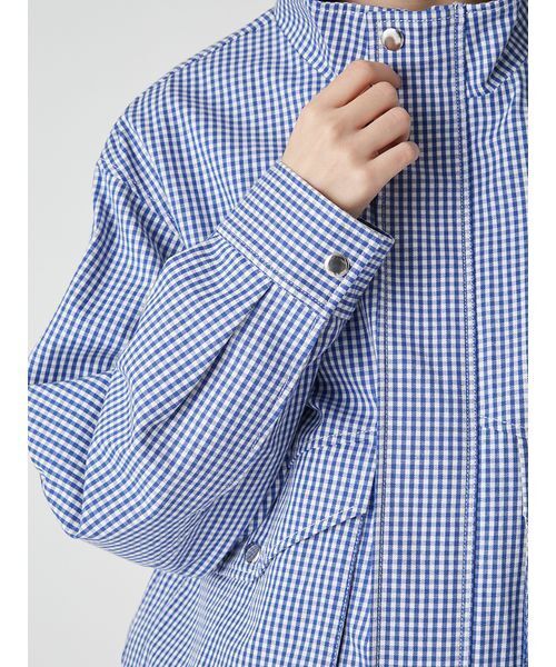 LILY BROWN（リリーブラウン）の「スタンドカラーブルゾン（ブルゾン・レディース・ベージュ/チェック/オフホワイト・F）」の16枚目の写真