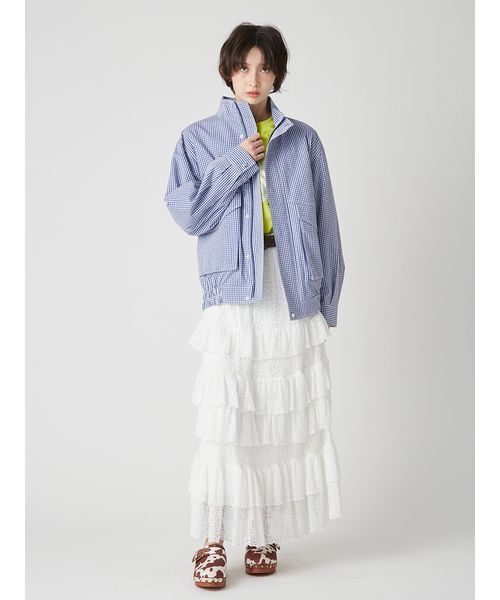 LILY BROWN（リリーブラウン）の「スタンドカラーブルゾン（ブルゾン・レディース・ベージュ/チェック/オフホワイト・F）」の22枚目の写真