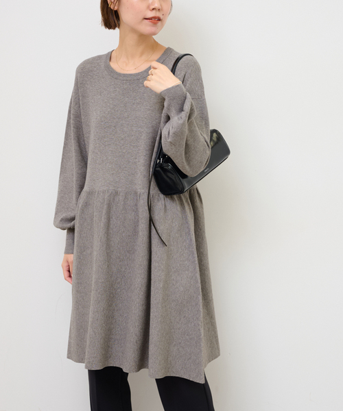 JOURNAL STANDARD relume（ジャーナルスタンダード　レリューム）の「《WEB限定追加》ウォッシャブルペプラムチュニック（チュニック・レディース・チャコールグレー/ブラック・FREE）」の13枚目の写真