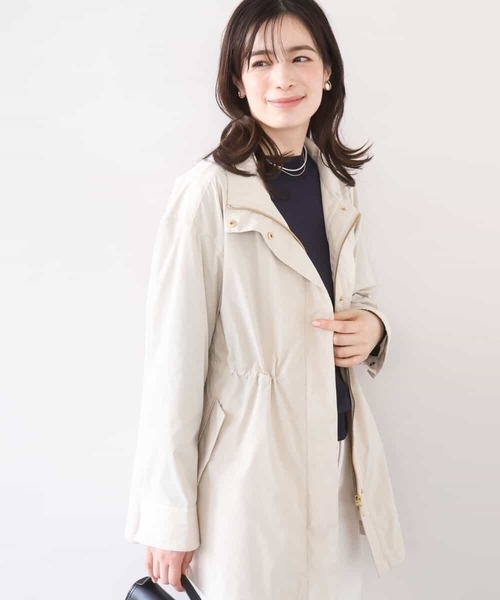 OFUON le MK(オフオンルエムケー)の「スタンドカラーライトブルゾン/洗える/WEB限定サイズあり(ブルゾン・レディース・ベージュ/ホワイト/ネイビー・38/36/40)」の2枚目の写真