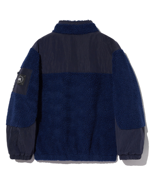 BROWNBREATH（ブラウンブレス）の「STAMP TAG SHERPA FLEECE JACKET - NAVY（その他アウター・レディース・その他・S/M/L/XL）」の2枚目の写真