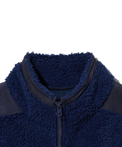 BROWNBREATH（ブラウンブレス）の「STAMP TAG SHERPA FLEECE JACKET - NAVY（その他アウター・レディース・その他・S/M/L/XL）」の3枚目の写真