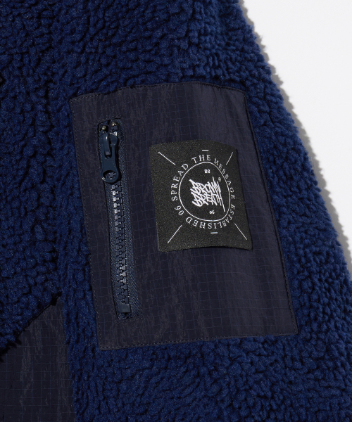 BROWNBREATH（ブラウンブレス）の「STAMP TAG SHERPA FLEECE JACKET - NAVY（その他アウター・レディース・その他・S/M/L/XL）」の5枚目の写真