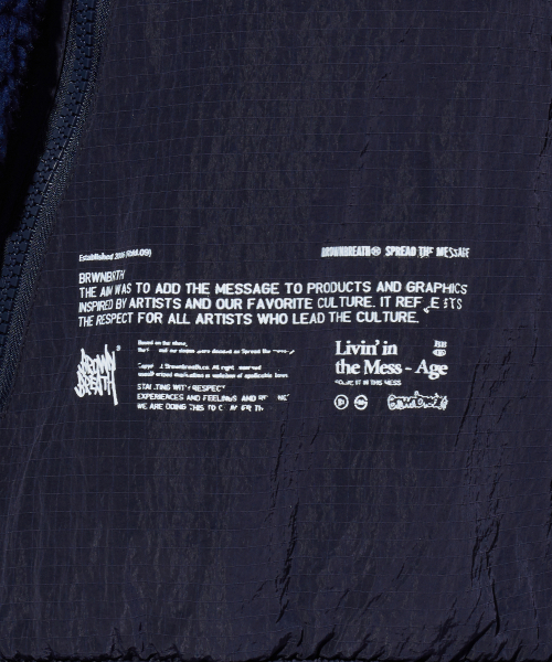 BROWNBREATH（ブラウンブレス）の「STAMP TAG SHERPA FLEECE JACKET - NAVY（その他アウター・レディース・その他・S/M/L/XL）」の7枚目の写真