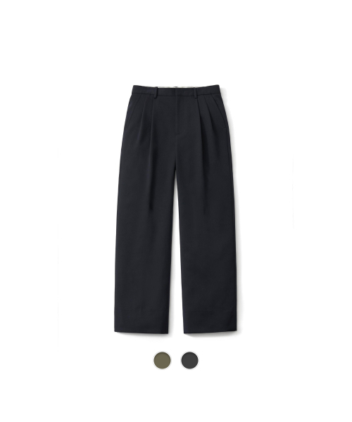 Wool Two Pleated Wide Pants - 2 Color