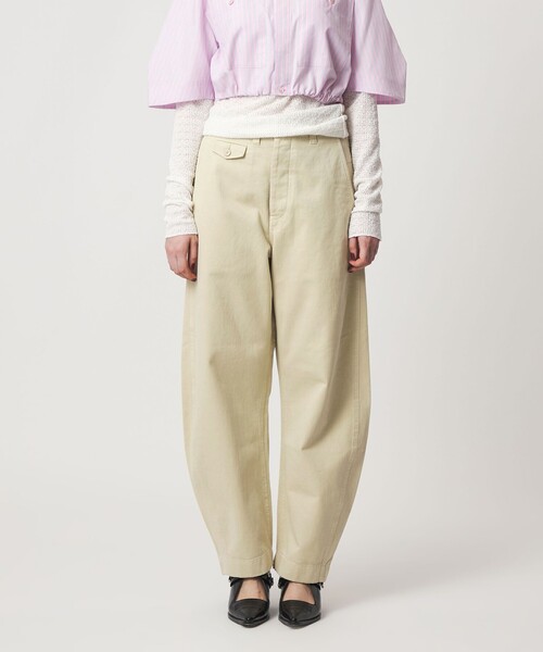 ASTRAET(アストラット)の「<ASTRAET>コットン チノ バレルパンツ(チノパンツ・レディース・ホワイト/ベージュ・0/2/1)」の7枚目の写真