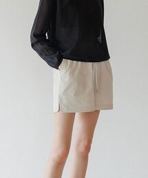 half cotton banding pants-beige
