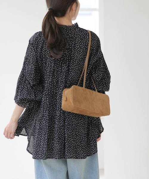 JOURNAL STANDARD relume(ジャーナルスタンダード レリューム)の「コットンボイルクリンクルタックフリルプルオーバー(ドット柄)(シャツ/ブラウス・レディース・ブラック・FREE)」の11枚目の写真