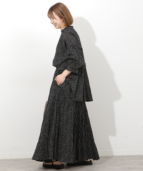 JOURNAL STANDARD relume(ジャーナルスタンダード レリューム)の「コットンボイルクリンクルタックフリルプルオーバー(ドット柄)(シャツ/ブラウス・レディース・ブラック・FREE)」の14枚目の写真