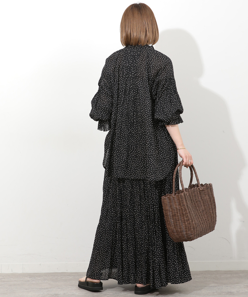 JOURNAL STANDARD relume(ジャーナルスタンダード レリューム)の「コットンボイルクリンクルタックフリルプルオーバー(ドット柄)(シャツ/ブラウス・レディース・ブラック・FREE)」の15枚目の写真