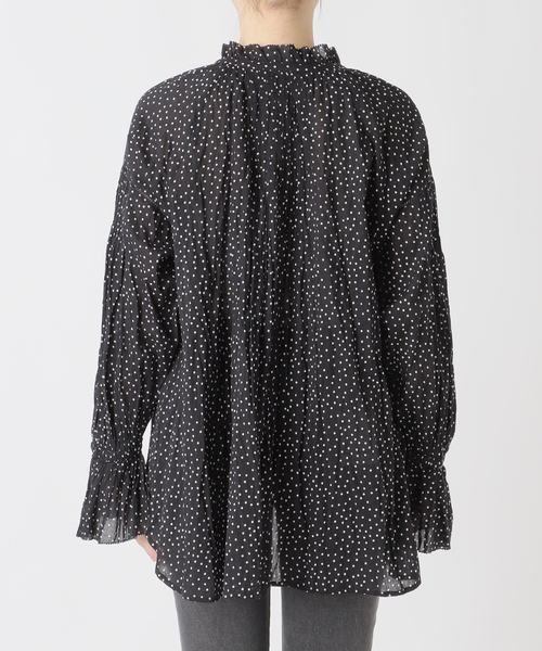 JOURNAL STANDARD relume(ジャーナルスタンダード レリューム)の「コットンボイルクリンクルタックフリルプルオーバー(ドット柄)(シャツ/ブラウス・レディース・ブラック・FREE)」の22枚目の写真