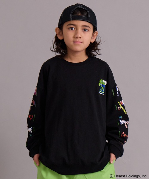 PAIRMANON STREET(ペアマノンストリート)の「【POPEYE(TM)】綿100% マルチプリント 長袖Tシャツ【PAIRMANON STREET】(Tシャツ/カットソー・キッズ・ブラック系その他/ブラック/ホワイト/ピンク・100/110/120/130/140/150/160)」の11枚目の写真