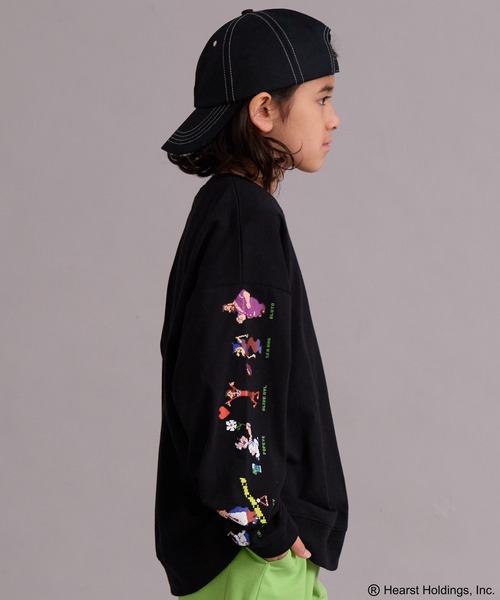 PAIRMANON STREET(ペアマノンストリート)の「【POPEYE(TM)】綿100% マルチプリント 長袖Tシャツ【PAIRMANON STREET】(Tシャツ/カットソー・キッズ・ブラック系その他/ブラック/ホワイト/ピンク・100/110/120/130/140/150/160)」の12枚目の写真