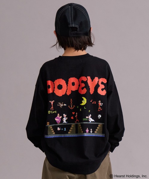 PAIRMANON STREET(ペアマノンストリート)の「【POPEYE(TM)】綿100% マルチプリント 長袖Tシャツ【PAIRMANON STREET】(Tシャツ/カットソー・キッズ・ブラック系その他/ブラック/ホワイト/ピンク・100/110/120/130/140/150/160)」の18枚目の写真