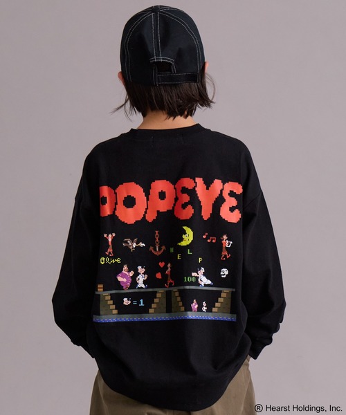 PAIRMANON STREET(ペアマノンストリート)の「【POPEYE(TM)】綿100% マルチプリント 長袖Tシャツ【PAIRMANON STREET】(Tシャツ/カットソー・キッズ・ブラック系その他/ブラック/ホワイト/ピンク・100/110/120/130/140/150/160)」の21枚目の写真