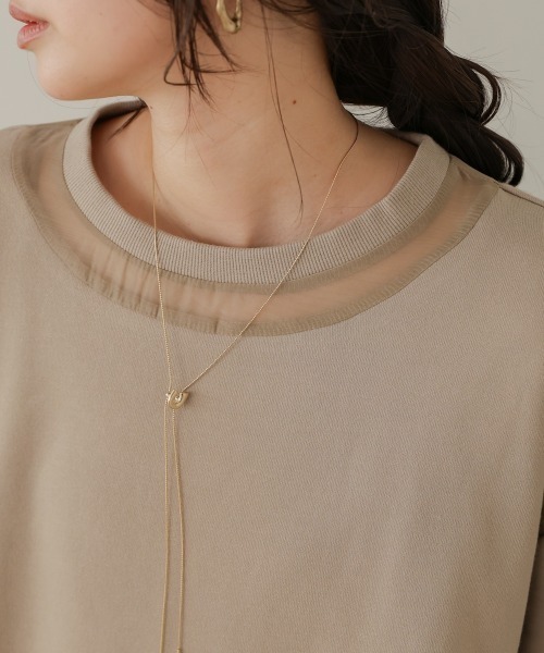 Bab(バブ)の「オーバーシルエットシアースウェットトップス(Tシャツ/カットソー・レディース・ベージュ/グレイッシュベージュ/チャコールグレー・FREE)」の8枚目の写真