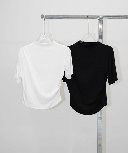 chuclla(チュクラ)の「アシンメトリードレープトップス chw26s079(Tシャツ/カットソー・レディース・ホワイト/ブラック・FREE)」の17枚目の写真