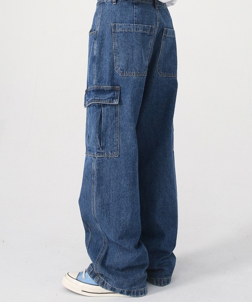 DOUBLE STEAL（ダブルスティール）の「DSヴィンテージライクワイドデニムカーゴパンツ（カーゴパンツ・メンズ・ブラック/インディゴブルー・X-LARGE/LARGE/MEDIUM/SMALL/X-SMALL）」の5枚目の写真