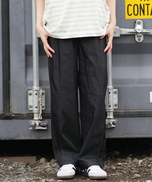 adidas(アディダス)の「adidas/アディダス W STADIUM C ストレートデニムパンツ P7765(その他パンツ・レディース・ネイビー/オフホワイト/ブラック・L/M)」の11枚目の写真