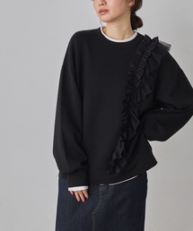 hunch | ライトダンボール アシメフリルトップス(スウェット)