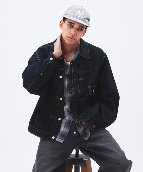 美品✨L リーバイス 後染めブラック デニムジャケットボックスシルエット 令和のマストバイヴィンテージ】今買っておくべき名品は？ vol.32