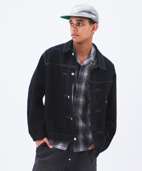 Levis リーバイス デニム トラッカー ジャケット 黒 後染め 短丈 M Levis リーバイス デニム トラッカー ジャケット 黒 後染め 短丈 M