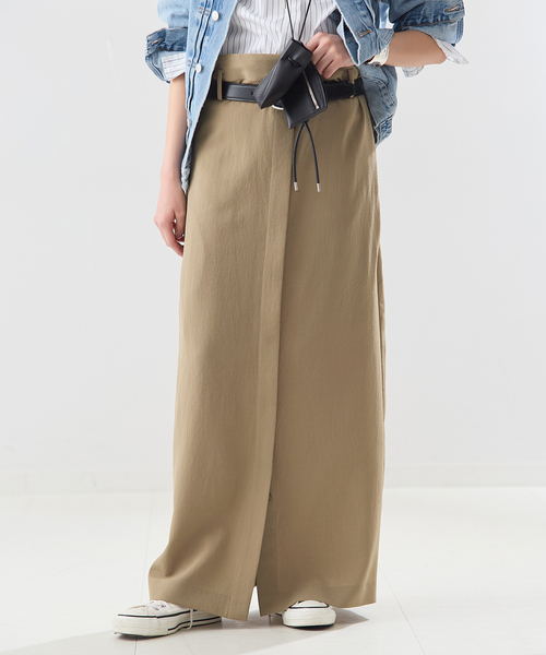 journal standard L'essage（ジャーナルスタンダードレサージュ）の「SELサスペンダースカート（スカート・レディース・ベージュ/ブラック・36/38）」の2枚目の写真