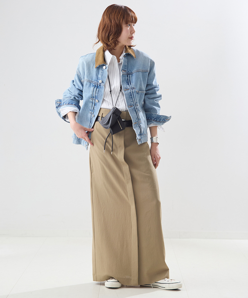 journal standard L'essage（ジャーナルスタンダードレサージュ）の「SELサスペンダースカート（スカート・レディース・ベージュ/ブラック・36/38）」の7枚目の写真