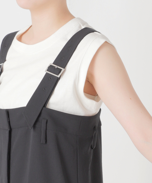 journal standard L'essage（ジャーナルスタンダードレサージュ）の「SELサスペンダースカート（スカート・レディース・ベージュ/ブラック・36/38）」の16枚目の写真