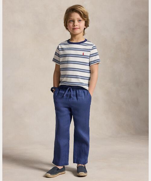 POLO RALPH LAUREN CHILDRENSWEAR(ポロ ラルフ ローレン チルドレンズウェア)の「ストライプド コットン ジャージー Tシャツ(Tシャツ/カットソー・キッズ・ホワイト・3/4/6/7)」の5枚目の写真