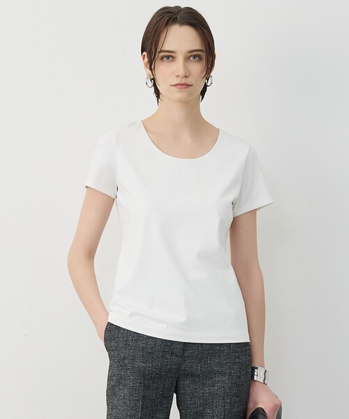 ICB(アイシービー)の「スーペリアジャージー Uネック半袖プルオーバー(Tシャツ/カットソー・レディース・ブラック系/ライトグレー系/アイボリー系・LARGE/X-LARGE)」の3枚目の写真