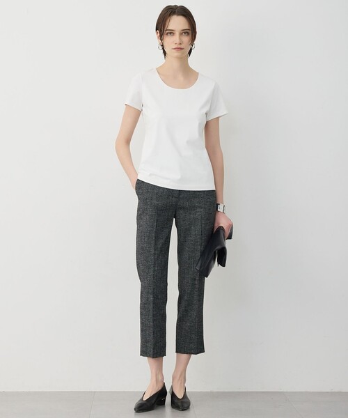 ICB(アイシービー)の「スーペリアジャージー Uネック半袖プルオーバー(Tシャツ/カットソー・レディース・ブラック系/ライトグレー系/アイボリー系・LARGE/X-LARGE)」の4枚目の写真