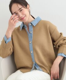 SHOO・LA・RUE | デニム切替でこなれ顔 金ボタン ニットカーディガン(カーディガン/ボレロ)