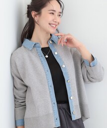 SHOO・LA・RUE | デニム切替でこなれ顔 金ボタン ニットカーディガン(カーディガン/ボレロ)