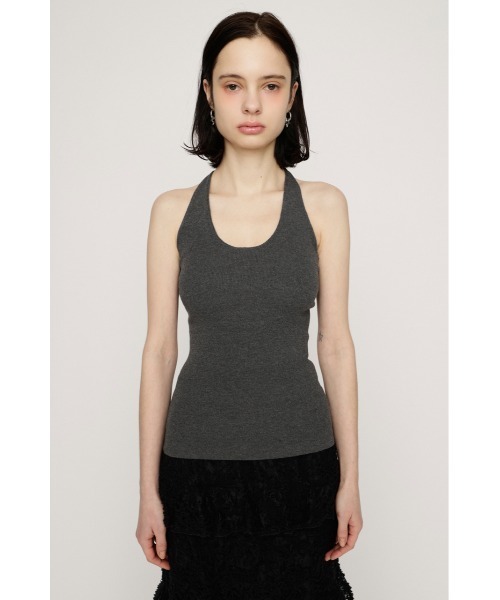 SLY（スライ）の「HALTER NECK CUP IN CAMI ホルターネックカップインキャミ 春服（キャミソール・レディース・パープル/杢グレー/ブラック・FREE）」の10枚目の写真