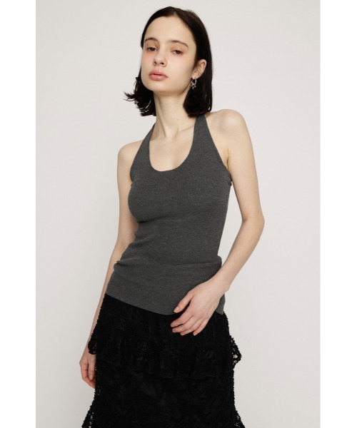 SLY（スライ）の「HALTER NECK CUP IN CAMI ホルターネックカップインキャミ 春服（キャミソール・レディース・パープル/杢グレー/ブラック・FREE）」の8枚目の写真