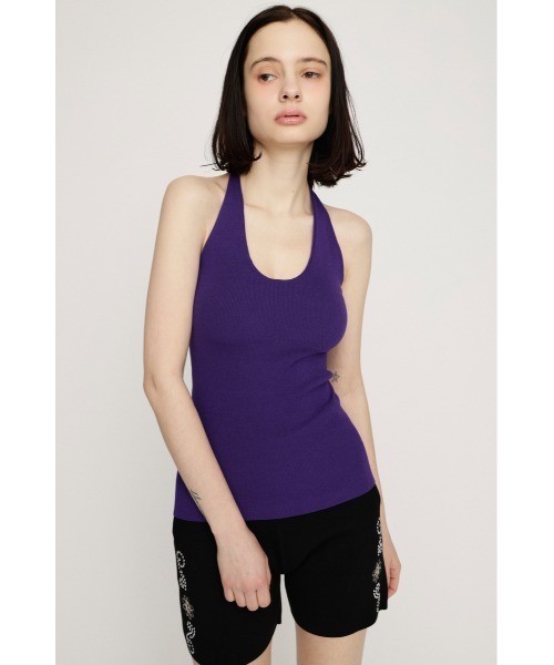 SLY（スライ）の「HALTER NECK CUP IN CAMI ホルターネックカップインキャミ 春服（キャミソール・レディース・パープル/杢グレー/ブラック・FREE）」の15枚目の写真