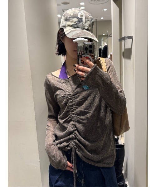 SLY(スライ)の「HALTER NECK CUP IN CAMI ホルターネックカップインキャミ 春服(キャミソール・レディース・パープル/杢グレー/ブラック・FREE)」の17枚目の写真
