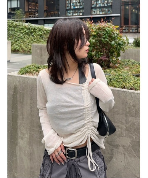 SLY(スライ)の「HALTER NECK CUP IN CAMI ホルターネックカップインキャミ 春服(キャミソール・レディース・パープル/杢グレー/ブラック・FREE)」の21枚目の写真