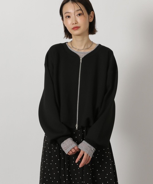 LAKOLE（ラコレ）の「ダンボールバルーンZIPカーディガン/ 658034（スウェット・レディース・グレー/ブラック/ベージュ・FREE）」の2枚目の写真