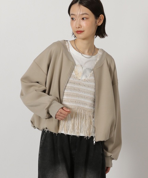 LAKOLE（ラコレ）の「ダンボールバルーンZIPカーディガン/ 658034（スウェット・レディース・グレー/ブラック/ベージュ・FREE）」の16枚目の写真