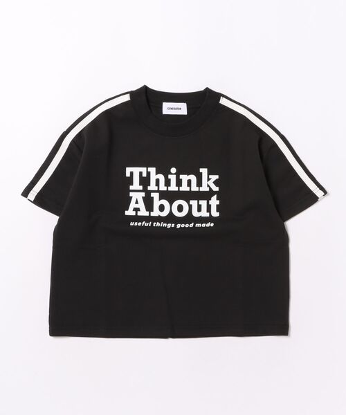 GENERATOR（ジェネレーター）の「GENERATOR/ジェネレーター Think About 袖ラインプルオーバー（スウェット・キッズ・ホワイト/トップグレー/ブラック・M/L/XL）」の7枚目の写真