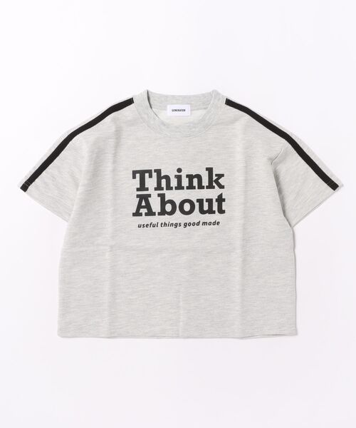 GENERATOR（ジェネレーター）の「GENERATOR/ジェネレーター Think About 袖ラインプルオーバー（スウェット・キッズ・ホワイト/トップグレー/ブラック・M/L/XL）」の5枚目の写真